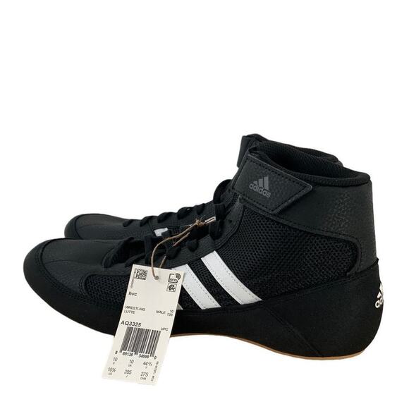 Adidas HVC Wrestling LUTTE Boxing Shoes Men\'s Size 10.5 Mid Top Lace Up Black main image 8